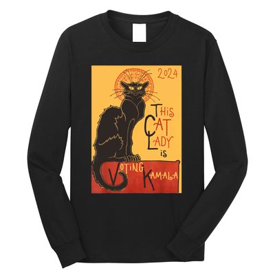 Cat Lady Kamala Le Chat Noir Funny Ballot Election Campaign Long Sleeve Shirt