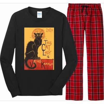 Cat Lady Kamala Le Chat Noir Funny Ballot Election Campaign Long Sleeve Pajama Set