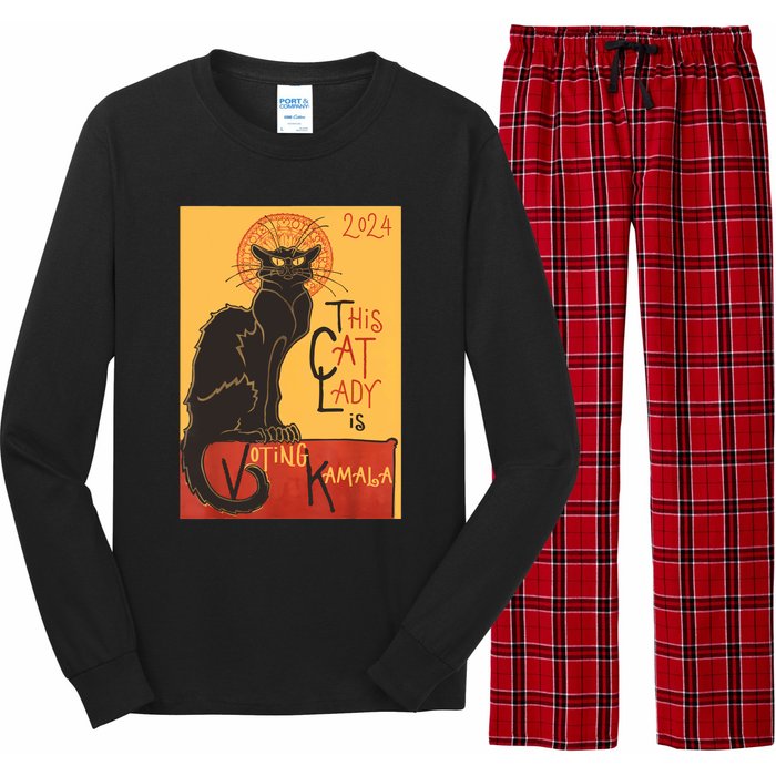 Cat Lady Kamala Le Chat Noir Funny Ballot Election Campaign Long Sleeve Pajama Set