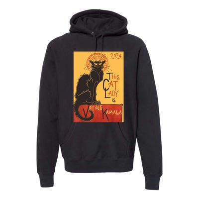 Cat Lady Kamala Le Chat Noir Funny Ballot Election Campaign Premium Hoodie