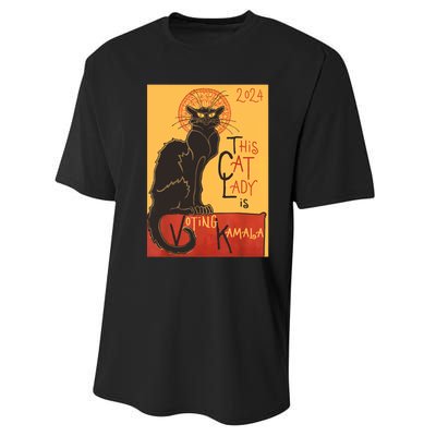 Cat Lady Kamala Le Chat Noir Funny Ballot Election Campaign Performance Sprint T-Shirt