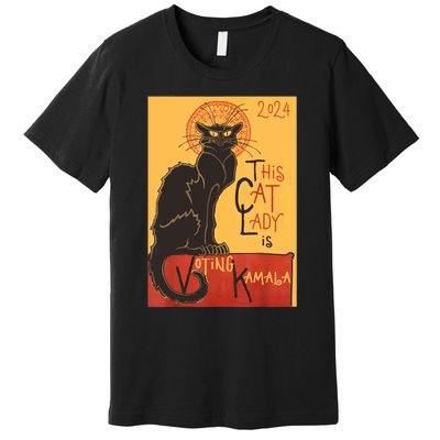 Cat Lady Kamala Le Chat Noir Funny Ballot Election Campaign Premium T-Shirt