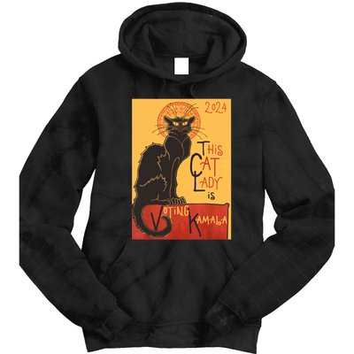 Cat Lady Kamala Le Chat Noir Funny Ballot Election Campaign Tie Dye Hoodie