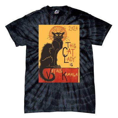 Cat Lady Kamala Le Chat Noir Funny Ballot Election Campaign Tie-Dye T-Shirt