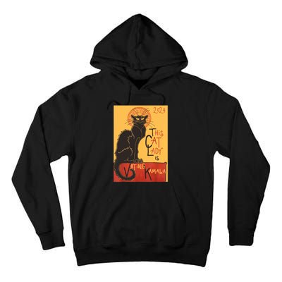 Cat Lady Kamala Le Chat Noir Funny Ballot Election Campaign Tall Hoodie