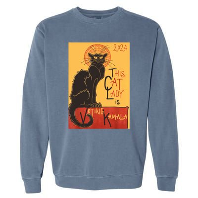 Cat Lady Kamala Le Chat Noir Funny Ballot Election Campaign Garment-Dyed Sweatshirt