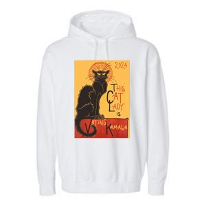 Cat Lady Kamala Le Chat Noir Funny Ballot Election Campaign Garment-Dyed Fleece Hoodie