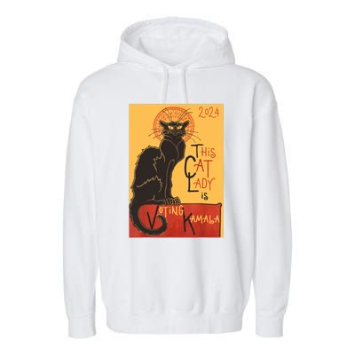 Cat Lady Kamala Le Chat Noir Funny Ballot Election Campaign Garment-Dyed Fleece Hoodie