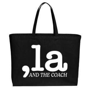 Comma La Kamala Harris Tim Walz Coach 2024 La Comma Cotton Canvas Jumbo Tote