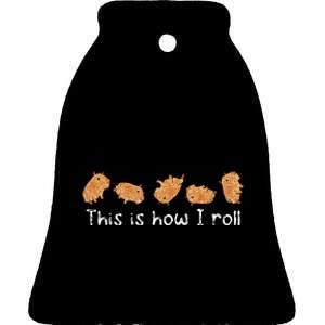 Capybara Lover Kids This Is How I Roll Capybara Ceramic Bell Ornament