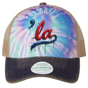 Comma La Kamala Harris 2024 Madam President Vote Kamala Legacy Tie Dye Trucker Hat