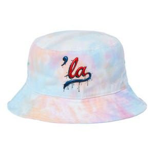 Comma La Kamala Harris 2024 Madam President Vote Kamala Tie Dye Newport Bucket Hat