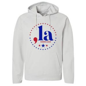 Comma La Kamala Harris For President 2024 Funny Kamala Us Performance Fleece Hoodie