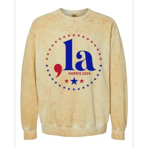 Comma La Kamala Harris For President 2024 Funny Kamala Us Colorblast Crewneck Sweatshirt