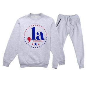 Comma La Kamala Harris For President 2024 Funny Kamala Us Premium Crewneck Sweatsuit Set