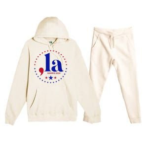 Comma La Kamala Harris For President 2024 Funny Kamala Us Premium Hooded Sweatsuit Set