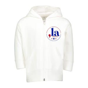 Comma La Kamala Harris For President 2024 Funny Kamala Us Toddler Zip Fleece Hoodie