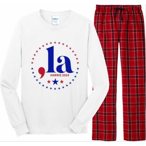 Comma La Kamala Harris For President 2024 Funny Kamala Us Long Sleeve Pajama Set