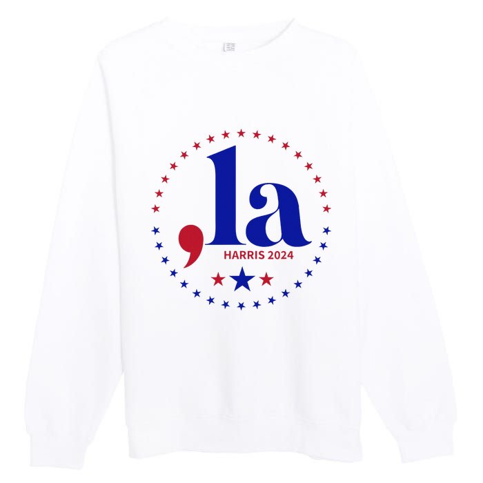 Comma La Kamala Harris For President 2024 Funny Kamala Us Premium Crewneck Sweatshirt