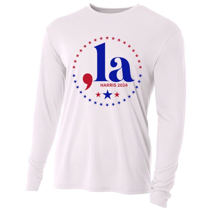 Comma La Kamala Harris For President 2024 Funny Kamala Us Cooling Performance Long Sleeve Crew