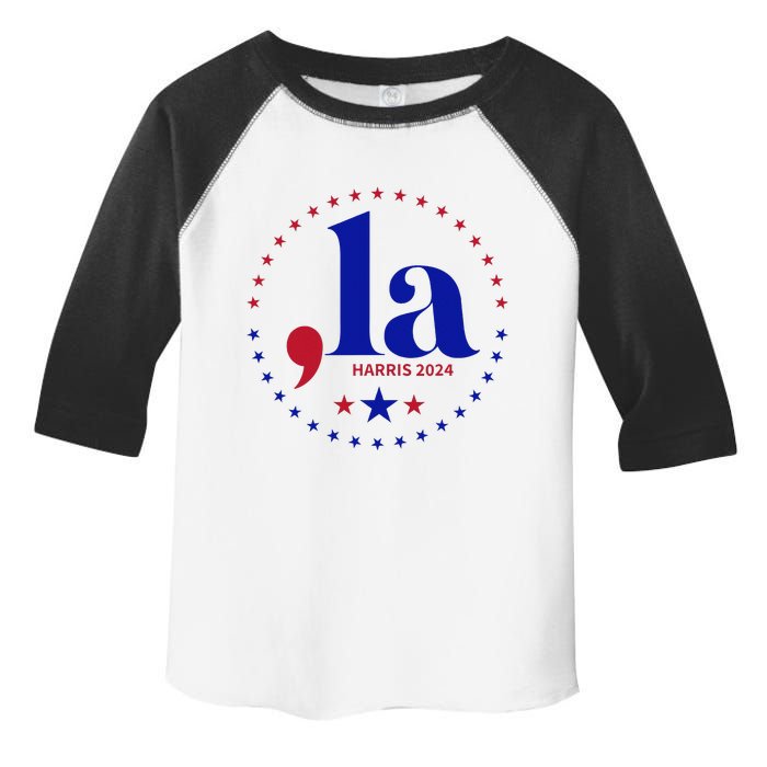 Comma La Kamala Harris For President 2024 Funny Kamala Us Toddler Fine Jersey T-Shirt