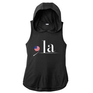 Comma La Kamala Ladies PosiCharge Tri-Blend Wicking Draft Hoodie Tank