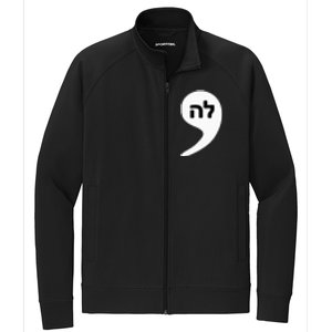 Comma La Kamala Hebrew Alphabet Cute Stretch Full-Zip Cadet Jacket