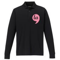 Comma + La Kamala Harris For President 2024 Election Performance Long Sleeve Polo