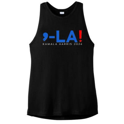 Comma La Kamala Harris 2024 Ladies PosiCharge Tri-Blend Wicking Tank