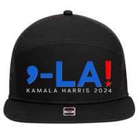 Comma La Kamala Harris 2024 7 Panel Mesh Trucker Snapback Hat