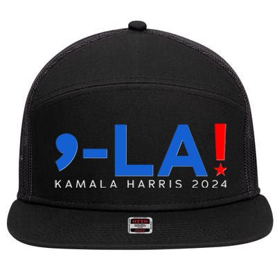 Comma La Kamala Harris 2024 7 Panel Mesh Trucker Snapback Hat