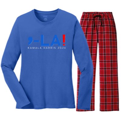 Comma La Kamala Harris 2024 Women's Long Sleeve Flannel Pajama Set 