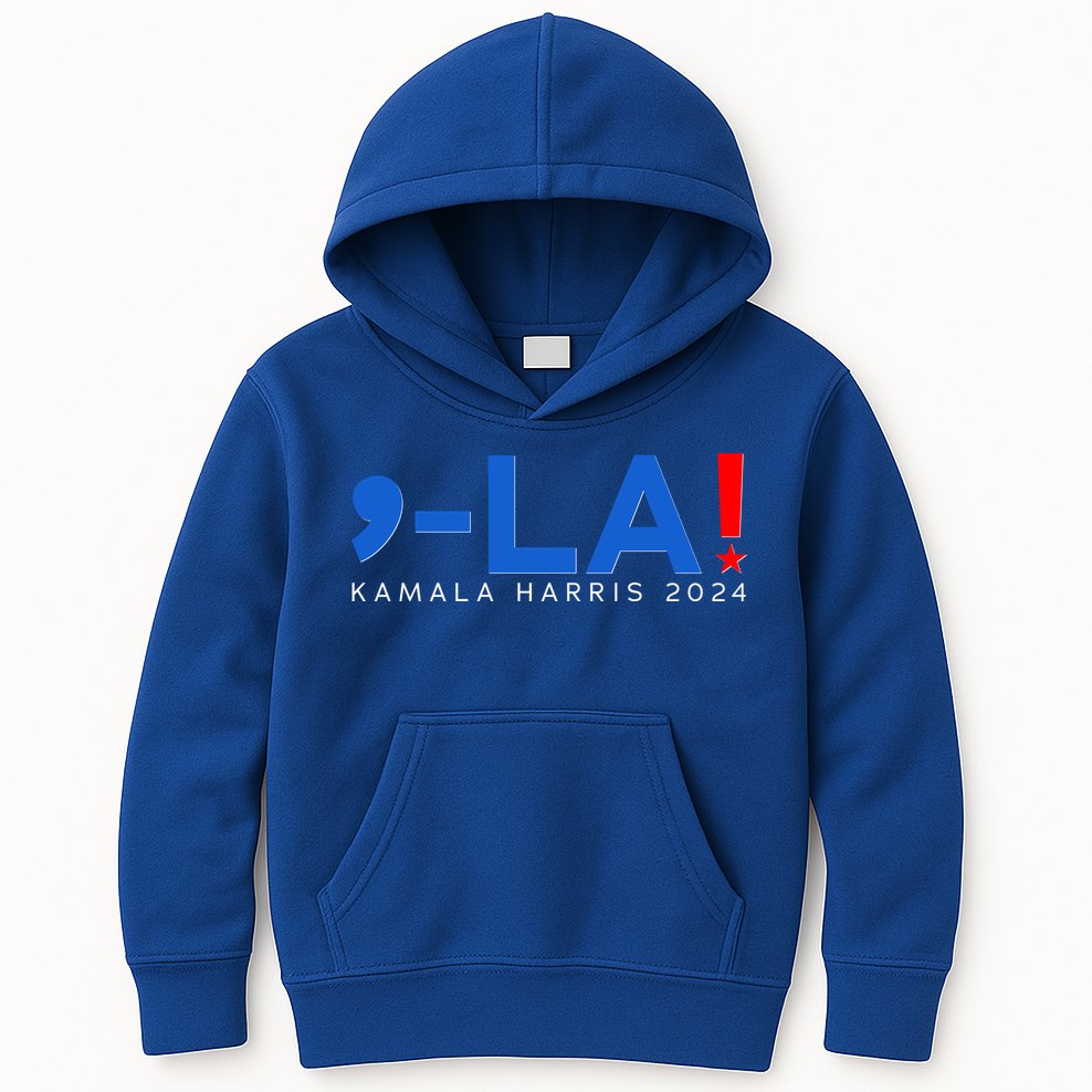 Comma La Kamala Harris 2024 Kids Hoodie