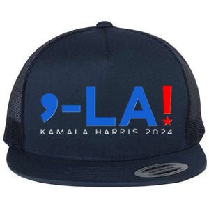 Comma La Kamala Harris 2024 Flat Bill Trucker Hat