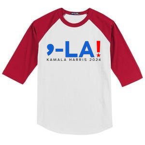 Comma La Kamala Harris 2024 Kids Colorblock Raglan Jersey