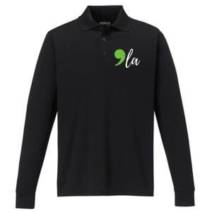 Comma La Kamala Harris Vote 2024 Performance Long Sleeve Polo