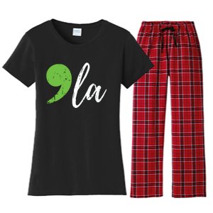 Comma La Kamala Harris Vote 2024 Women's Flannel Pajama Set