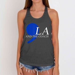 Comma La Kamala Harris Tim Walz Coach 2024 La Comma Women's Knotted Racerback Tank