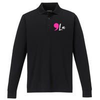 Comma La Kamala Harris President Performance Long Sleeve Polo