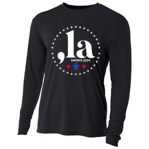 Comma La Kamala Harris For President 2024 Funny Kamala Us Cooling Performance Long Sleeve Crew