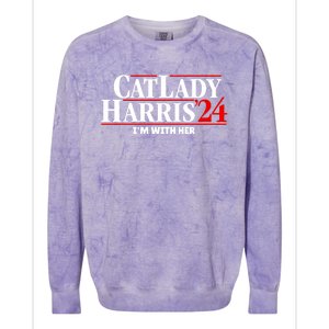 Cat Lady Kamala Harris 2024 IM With Her Colorblast Crewneck Sweatshirt