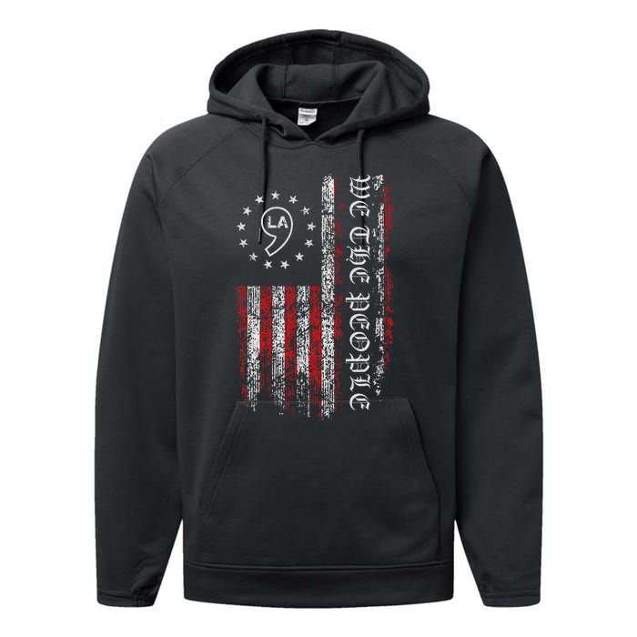 Comma La Kamala Harris 2024 We The People Us Flag Performance Fleece Hoodie