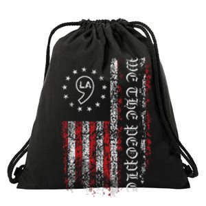 Comma La Kamala Harris 2024 We The People Us Flag Drawstring Bag