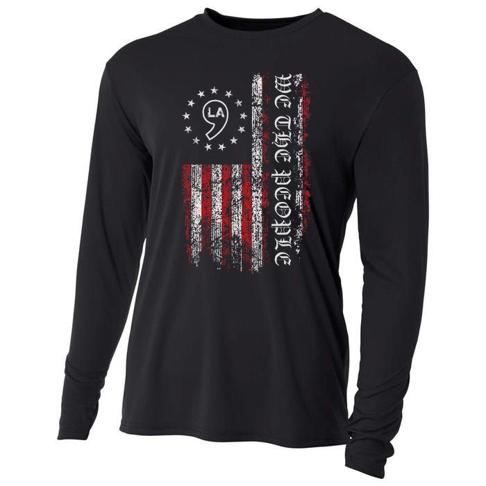 Comma La Kamala Harris 2024 We The People Us Flag Cooling Performance Long Sleeve Crew