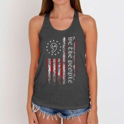 Comma La Kamala Harris 2024 We The People Us Flag Women's Knotted Racerback Tank