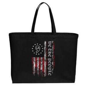 Comma La Kamala Harris 2024 We The People Us Flag Cotton Canvas Jumbo Tote