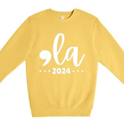 Comma La Kamala Harris 2024 Premium Crewneck Sweatshirt