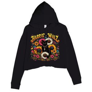 Cat Ladies Kamala Tim Walz Harris Waltz DonT Mess With The Gift Crop Fleece Hoodie