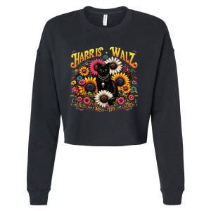 Cat Ladies Kamala Tim Walz Harris Waltz DonT Mess With The Gift Cropped Pullover Crew