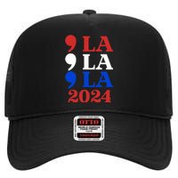 Comma La Kamala Vote For 2024 President Kamala Harris High Crown Mesh Back Trucker Hat